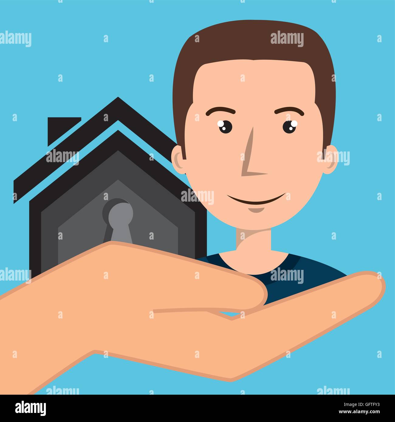 man hand house key Stock Vector Image & Art Alamy