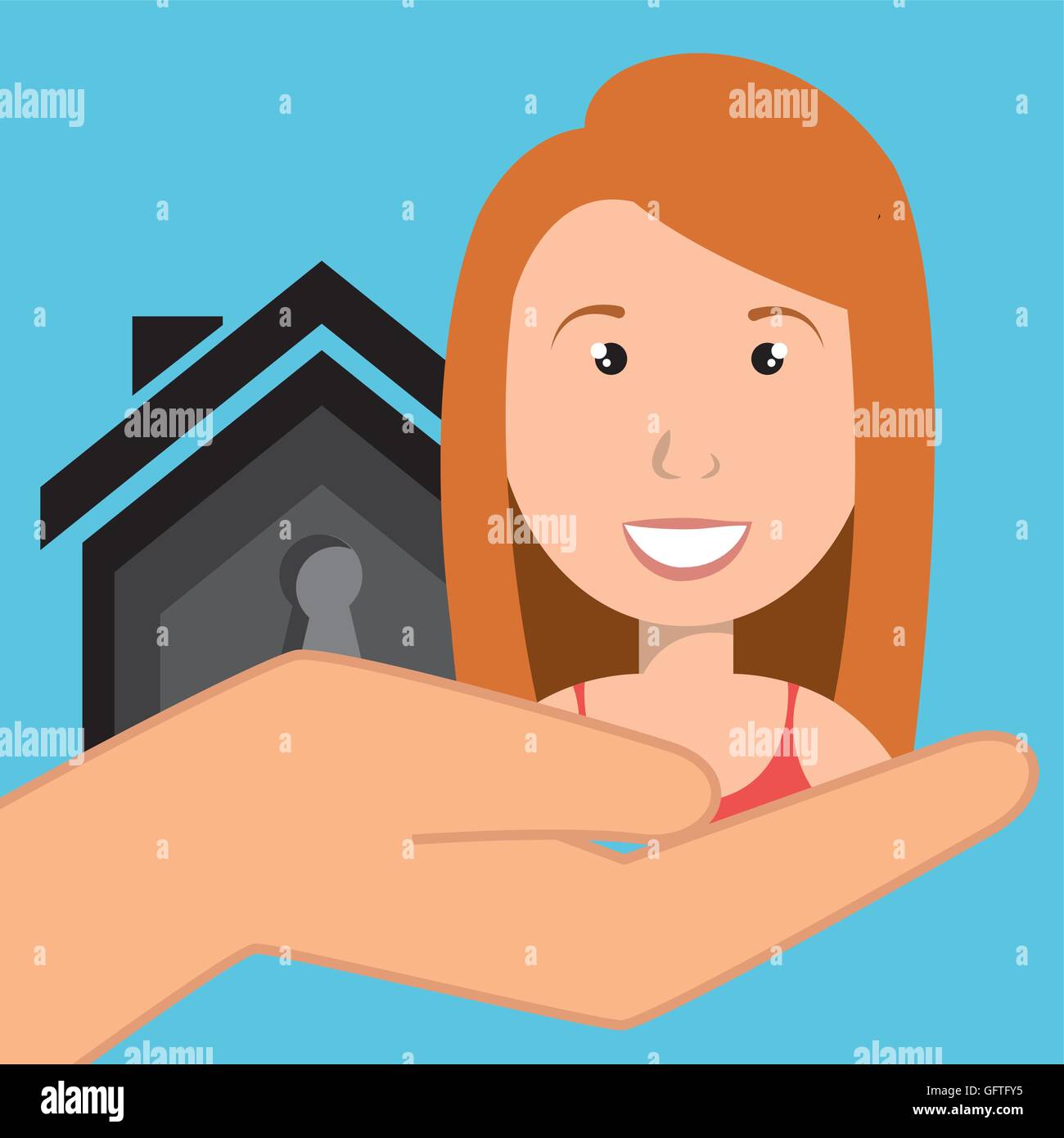 woman hand house key Stock Vector Image & Art - Alamy