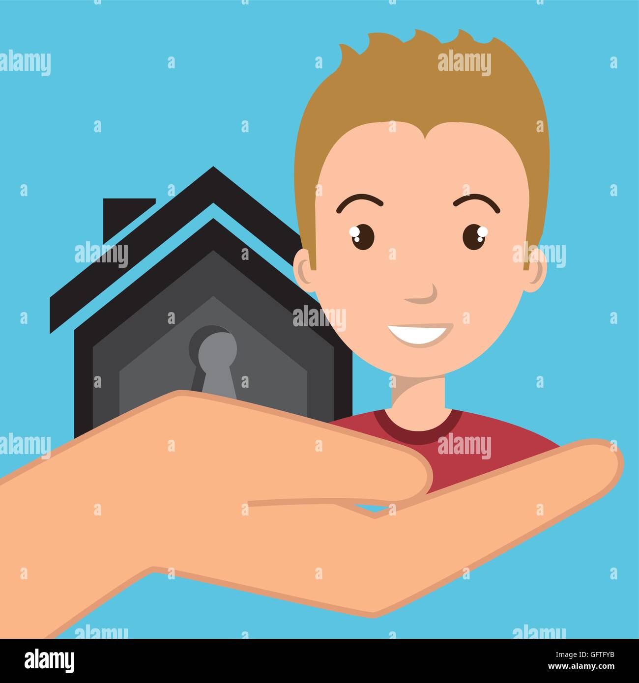 man hand house key Stock Vector Image & Art - Alamy