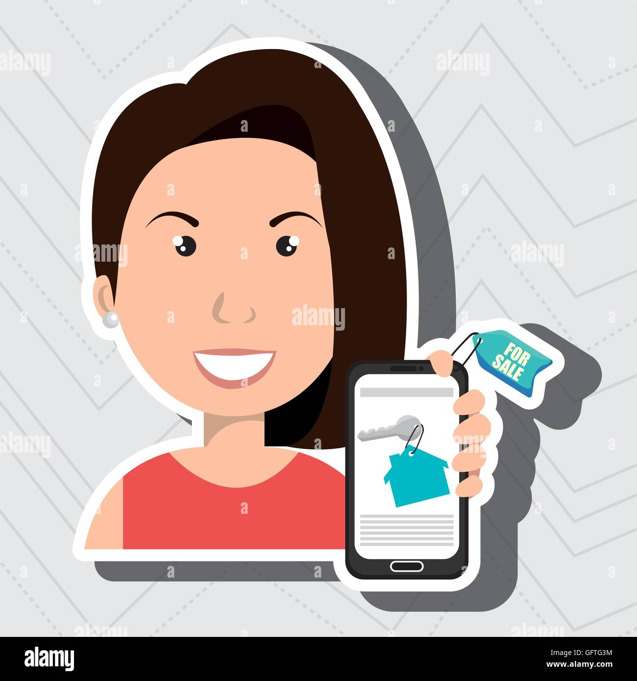woman house smartphone rent Stock Vector Image & Art - Alamy