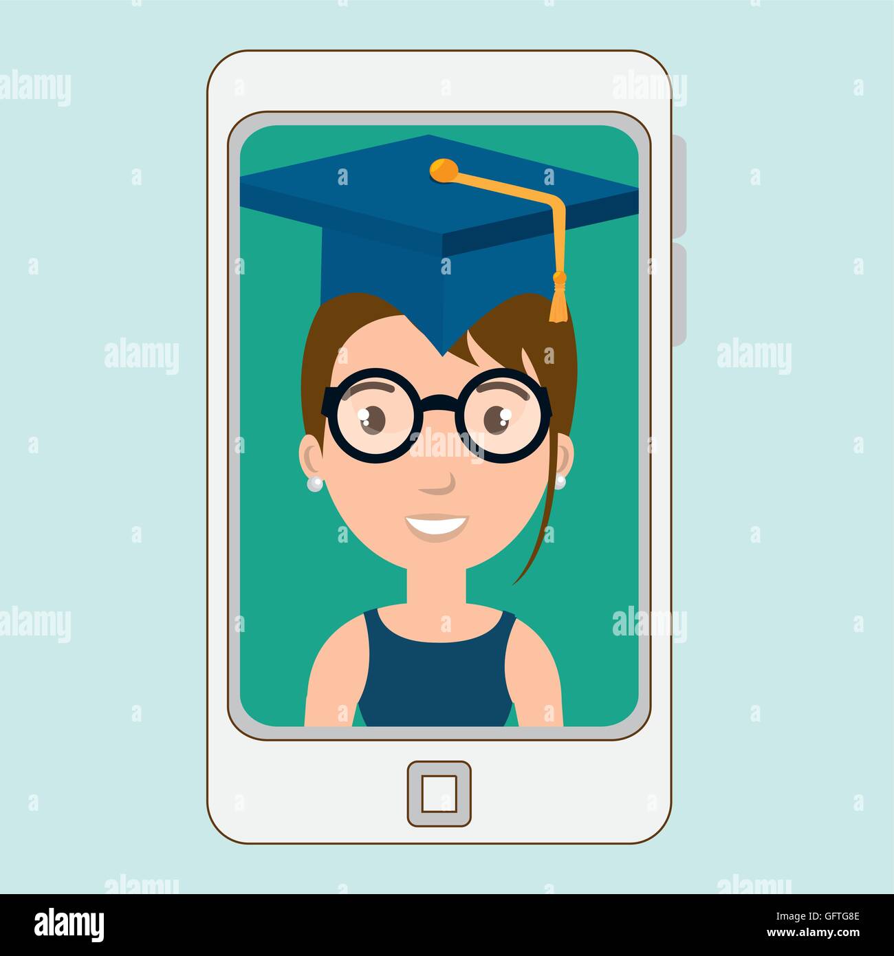 Android Graduation Cap student graduation smartphone cap Stock Vector Image & Art - Alamy