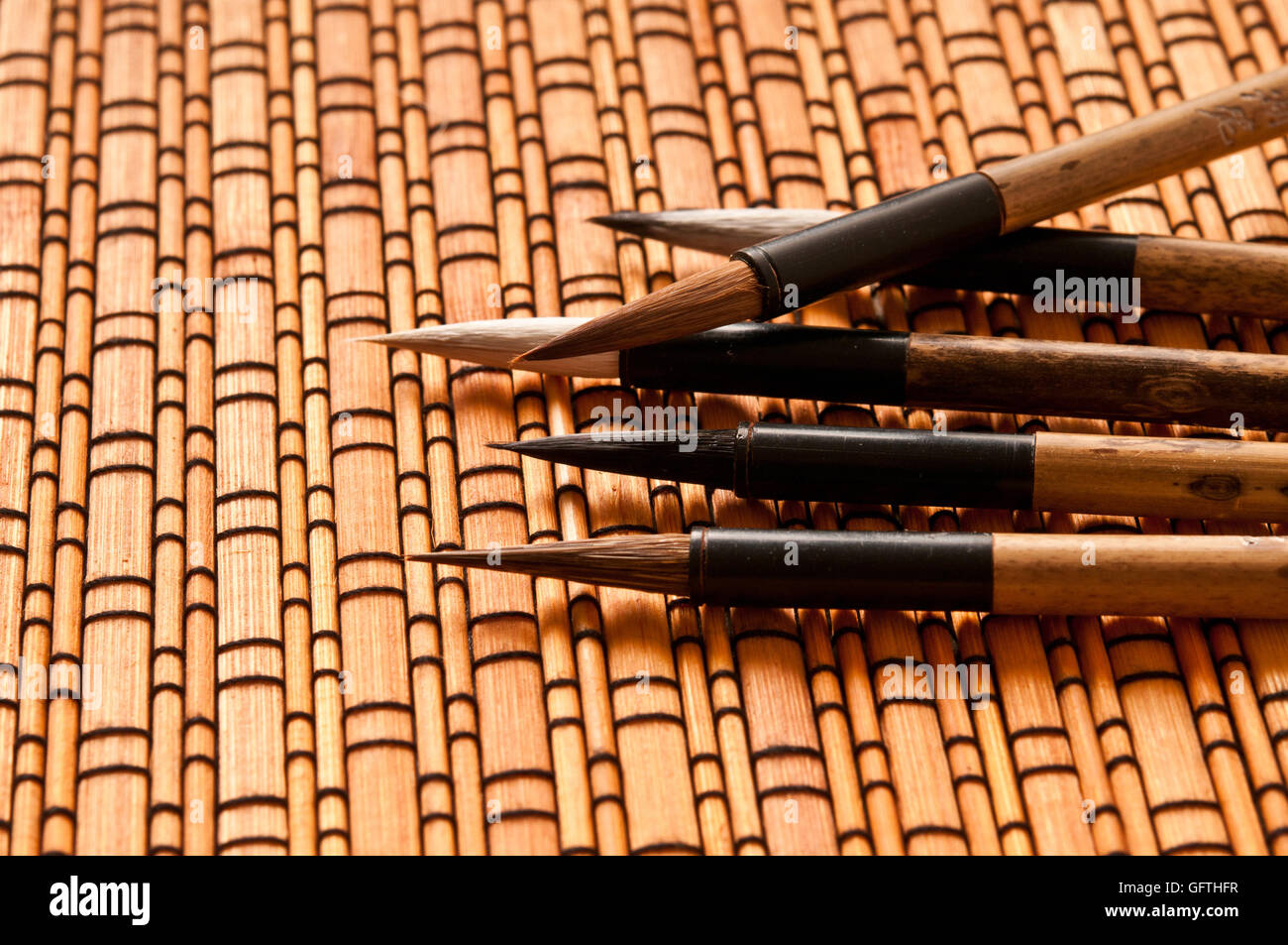 Set Of Brushes For Chinese Calligraphy Stock Photo - Alamy