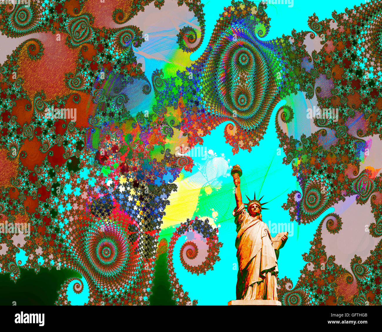 DIGITAL ART New York Psychedelic Stock Photo Alamy