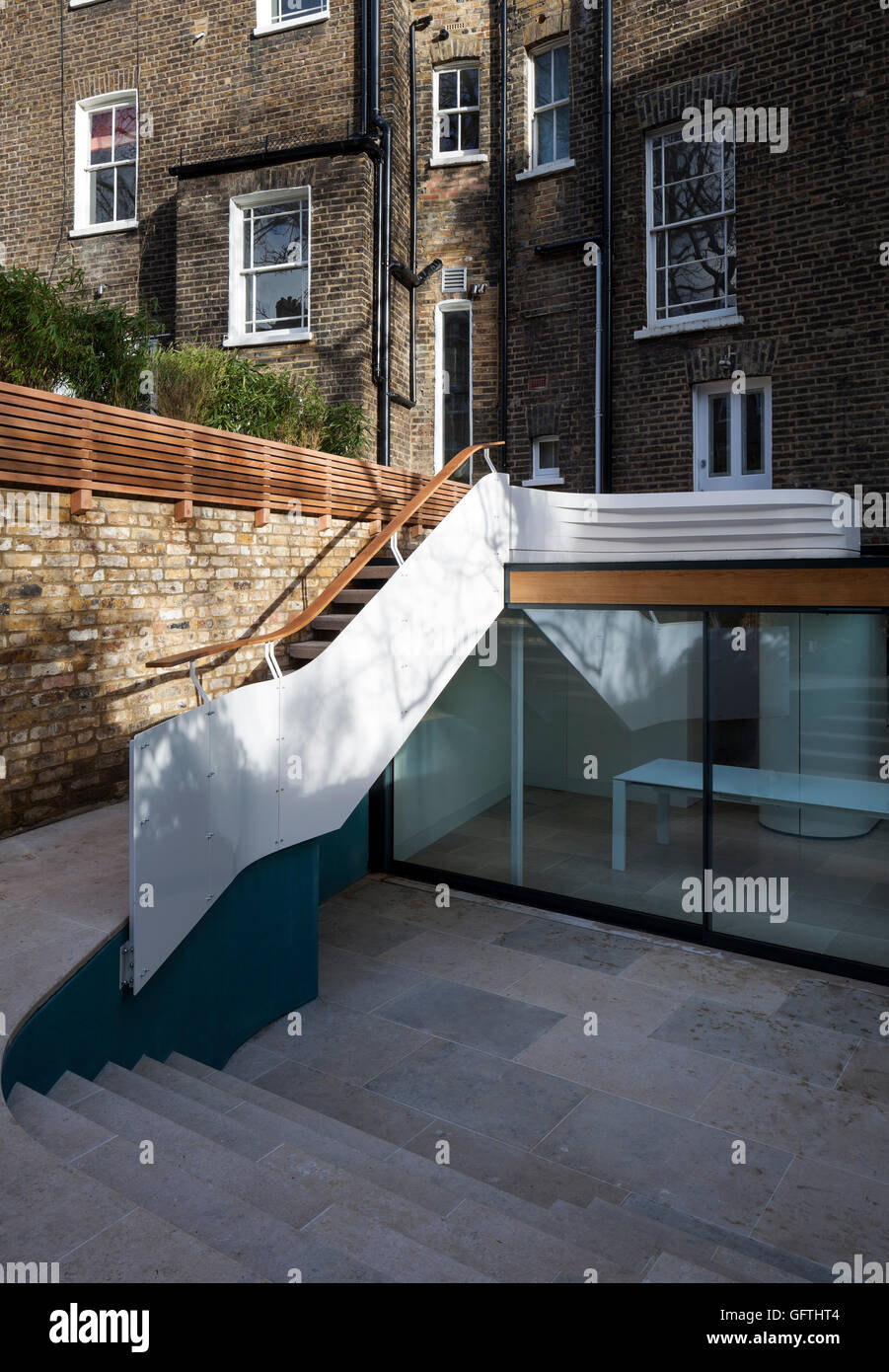 Staircase intervention over the extension. Gloucester Crescent, London