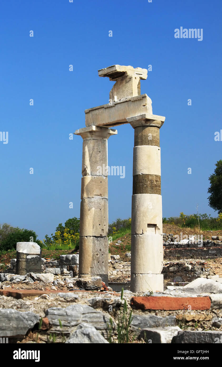 The Prytaneion at Ephesus housed the sacred flame of Hestia and symbolized the heart of the city Stock Photo