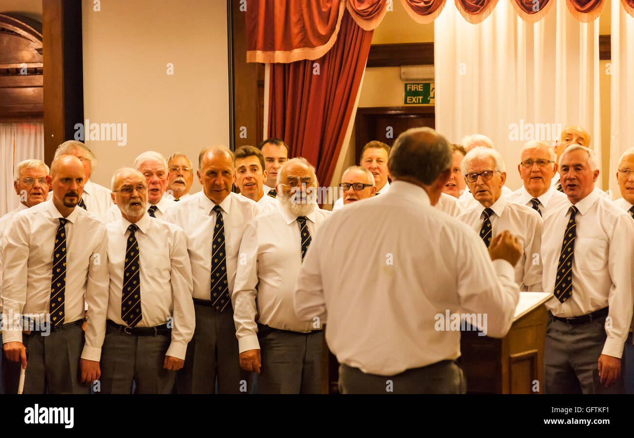 The Cwmbach Male Voice Choir singing at the Fishguard Bay Hotel