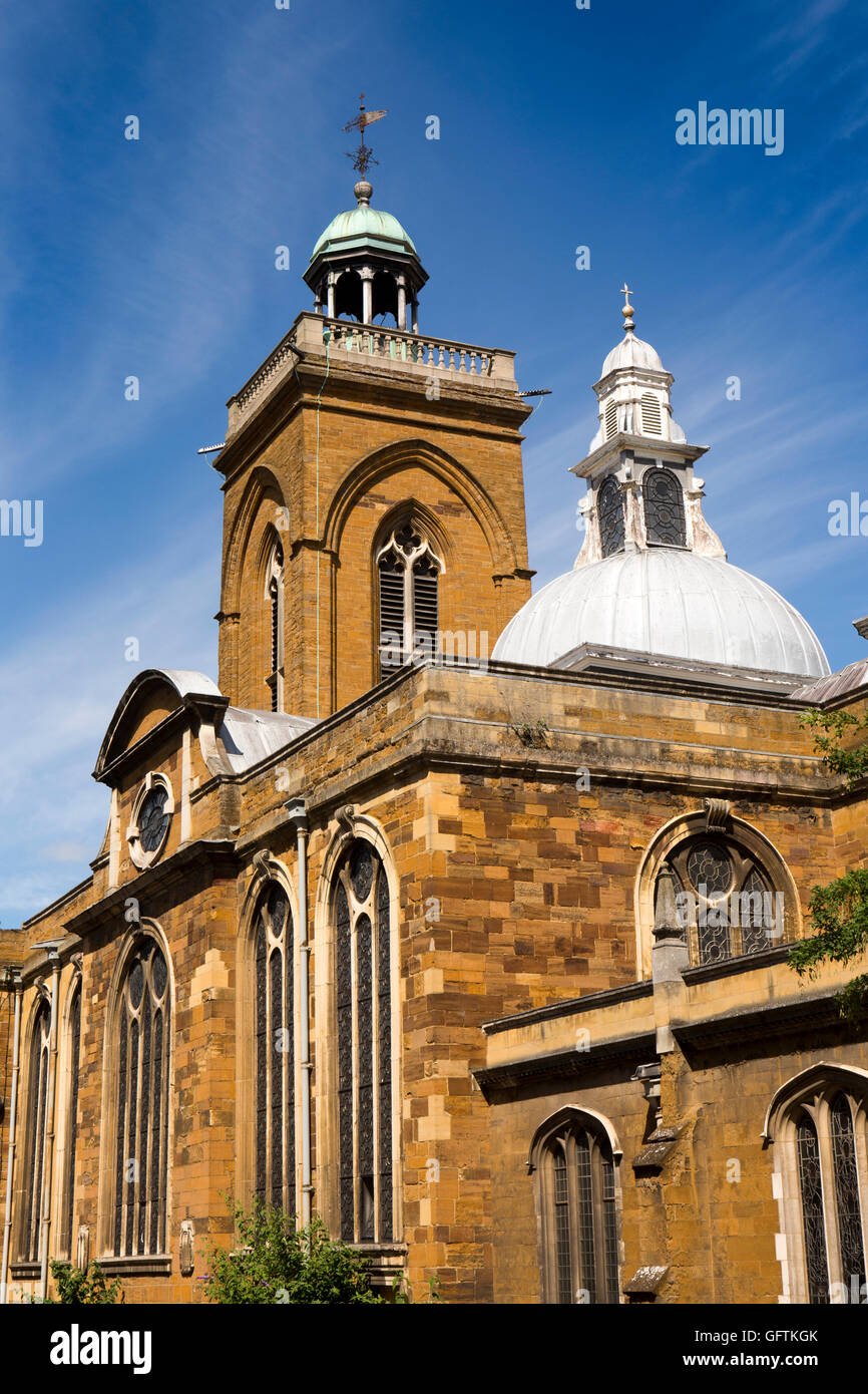 UK, England, Northamptonshire, Northampton, George Row, All Saints Church tower and dome Stock Photo