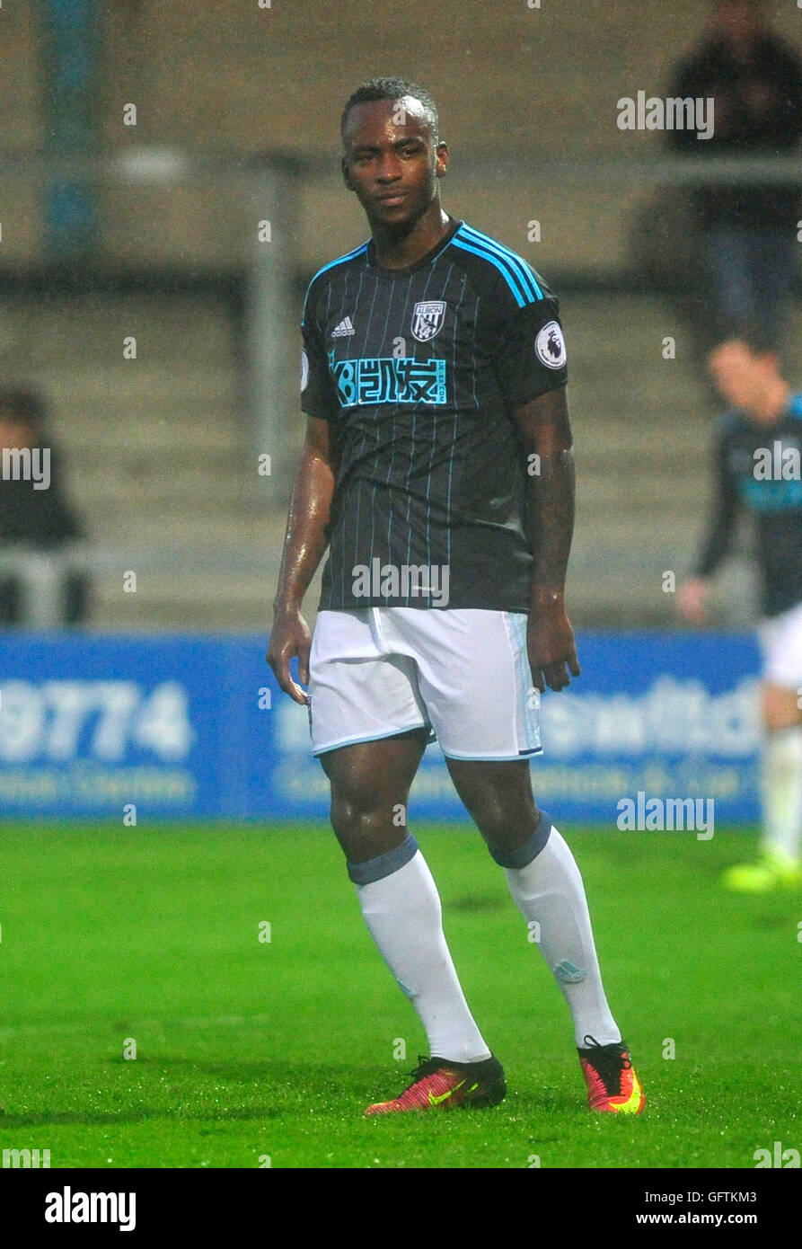 West Bromwich Albion's Saido Berahino during the pre-season friendly match at Plainmoor, Torquay. Stock Photo