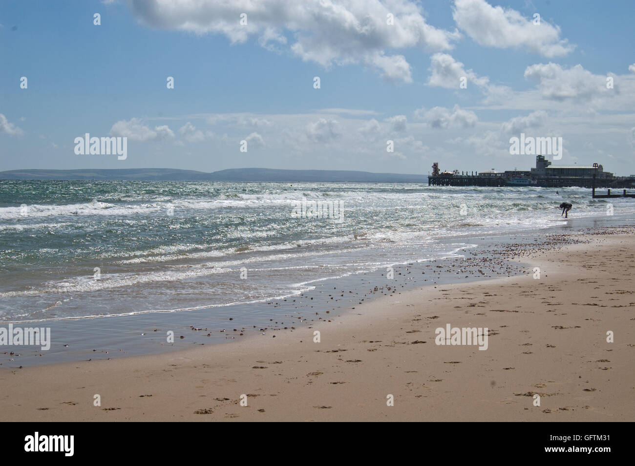Bournemouth beach and pier, Bournemouth, England, UK Stock Photo