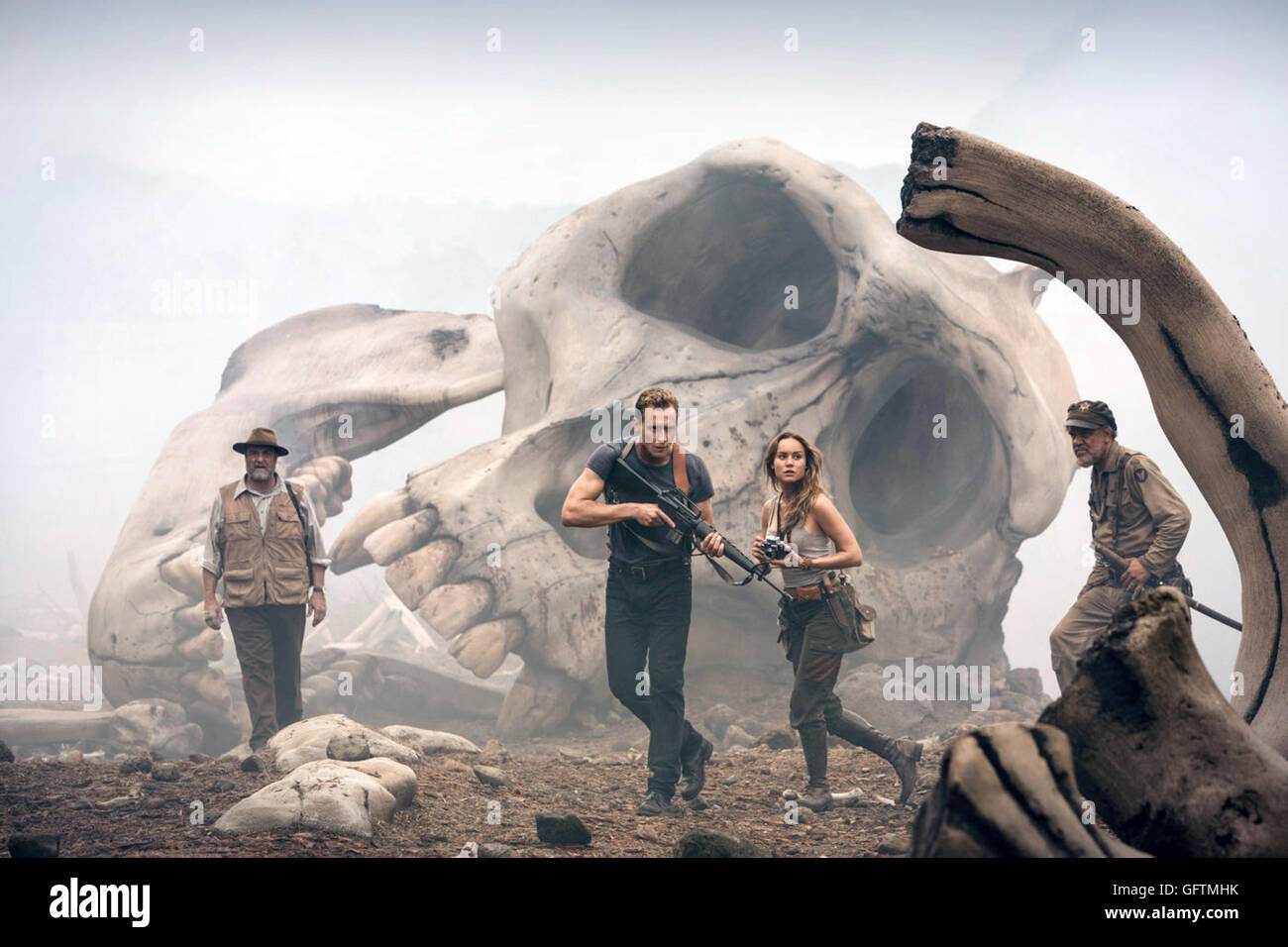 Kong: Skull Island is an upcoming American action-adventure monster film directed by Jordan Vogt-Roberts and written by Max Borenstein, John Gatins, Dan Gilroy, and Derek Connolly. The film is a reboot of the King Kong franchise and will serve as the second installment in Legendary's Godzilla–Kong film series.  This photograph is for editorial use only and is the copyright of the film company and/or the photographer assigned by the film or production company and can only be reproduced by publications in conjunction with the promotion of the above Film. A Mandatory Credit to the film company is Stock Photo