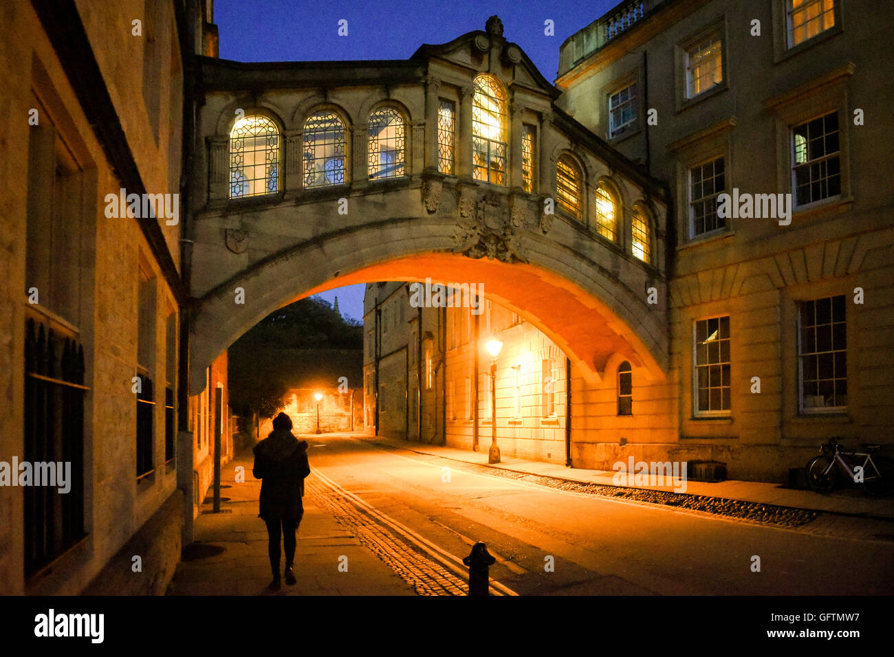 The Bridge of Sighs in Oxford, UK otherwise known as Hertford Bridge. Stock Photo