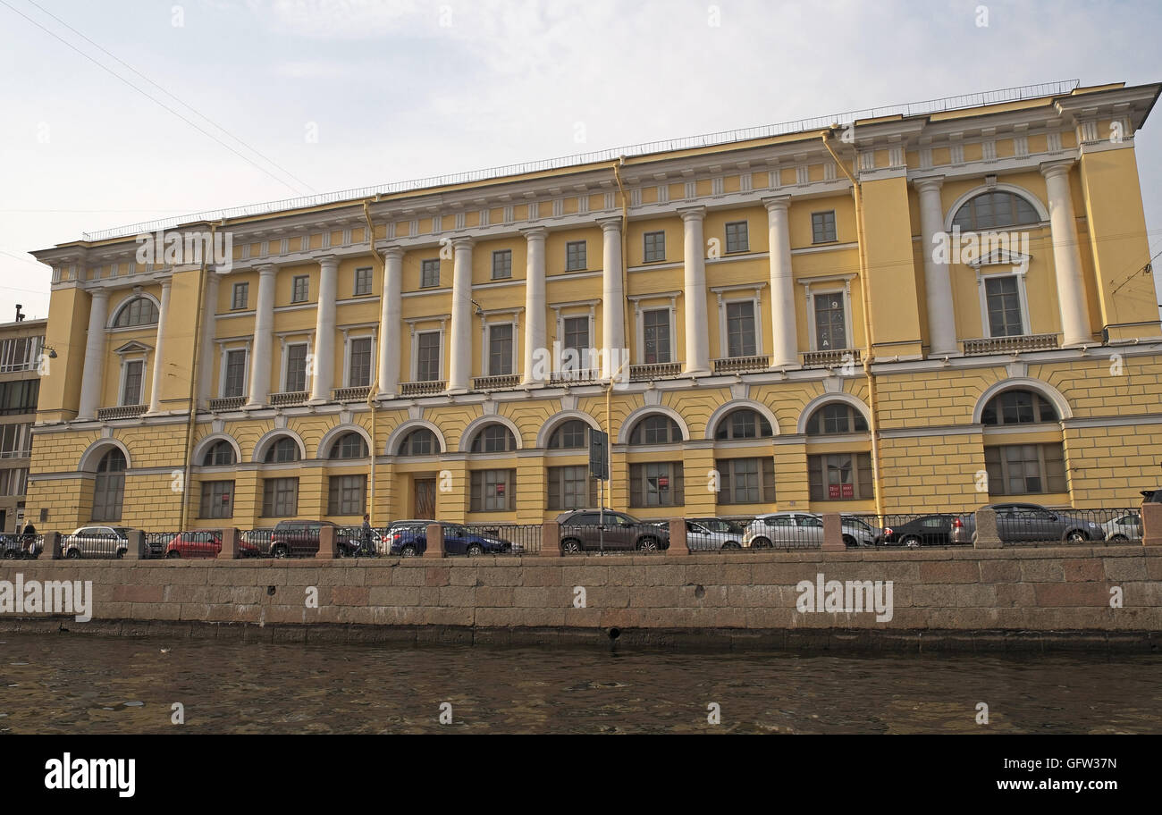 Grand building beside Fontanka River, St Petersburg, Russia. Stock Photo