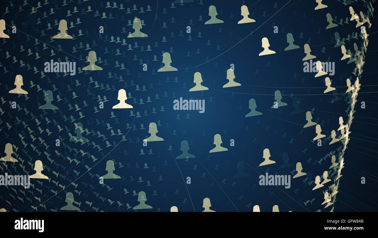 connected avatars of men and women, illustration of network for ...