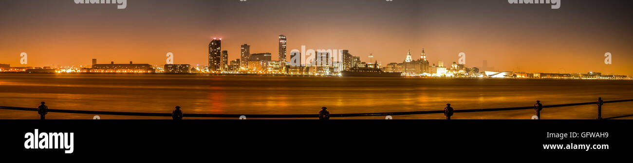Liverpool Skyline, taken from Seacombe Stock Photo