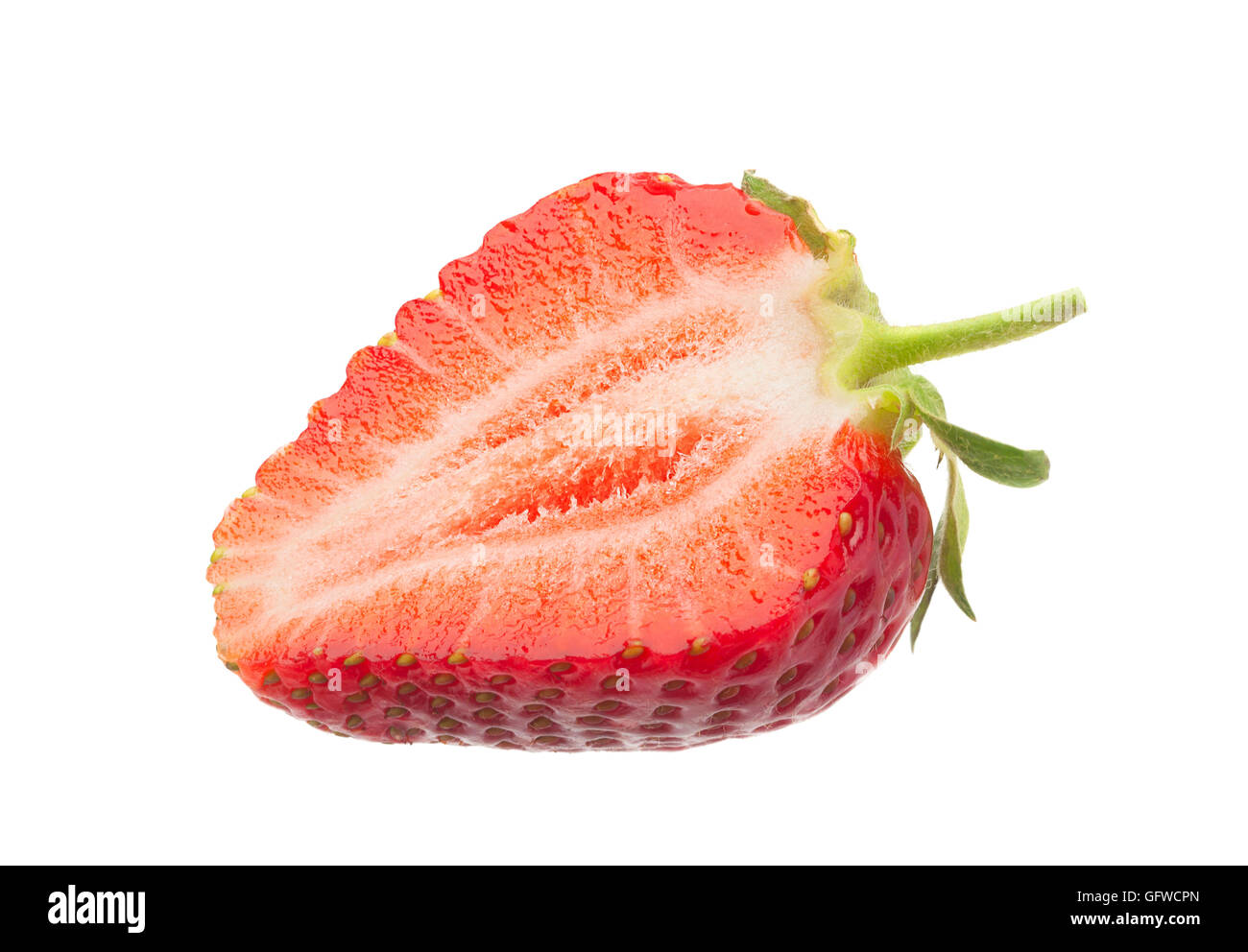 Strawberry fruit closeup isolated on white background Stock Photo - Alamy