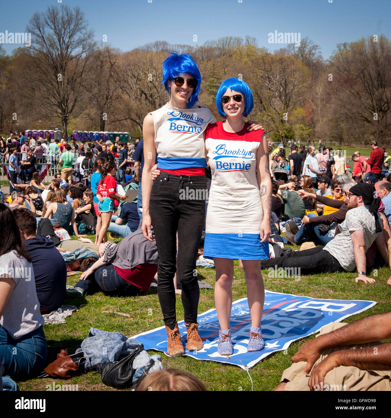 2016 March 17, USA New York, Brooklyn. Democratic presidential nomination candidate Bernie Sanders rally in Prospect Park. Rosa Stock Photo