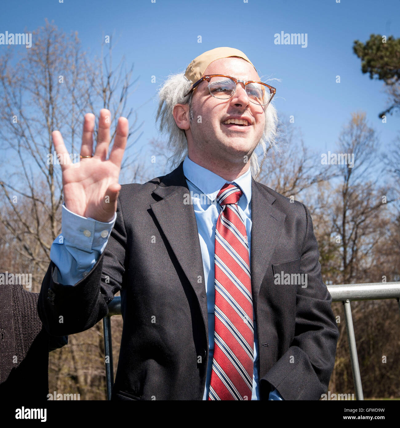2016 March 17, USA New York, Brooklyn. Democratic presidential nomination candidate Bernie Sanders rally in Prospect Park. Stock Photo