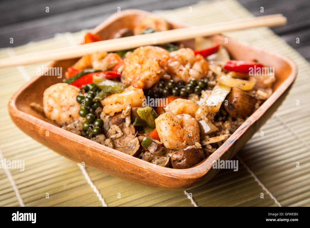 Shrimp rice dish Stock Photo - Alamy
