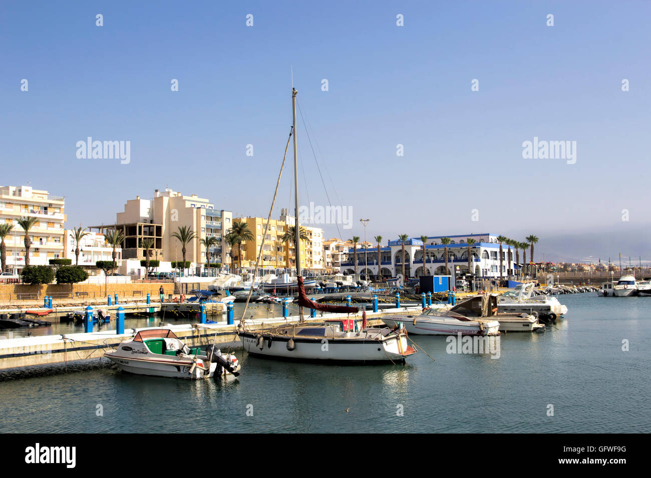 Marina area, Roquetas de Mar, Costa Almeria, Spain Stock Photo