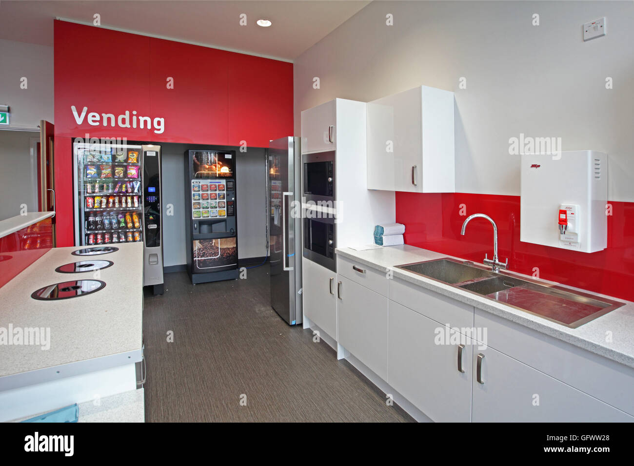 Smart Staff Welfare Area In A New Factory Showing Kitchen