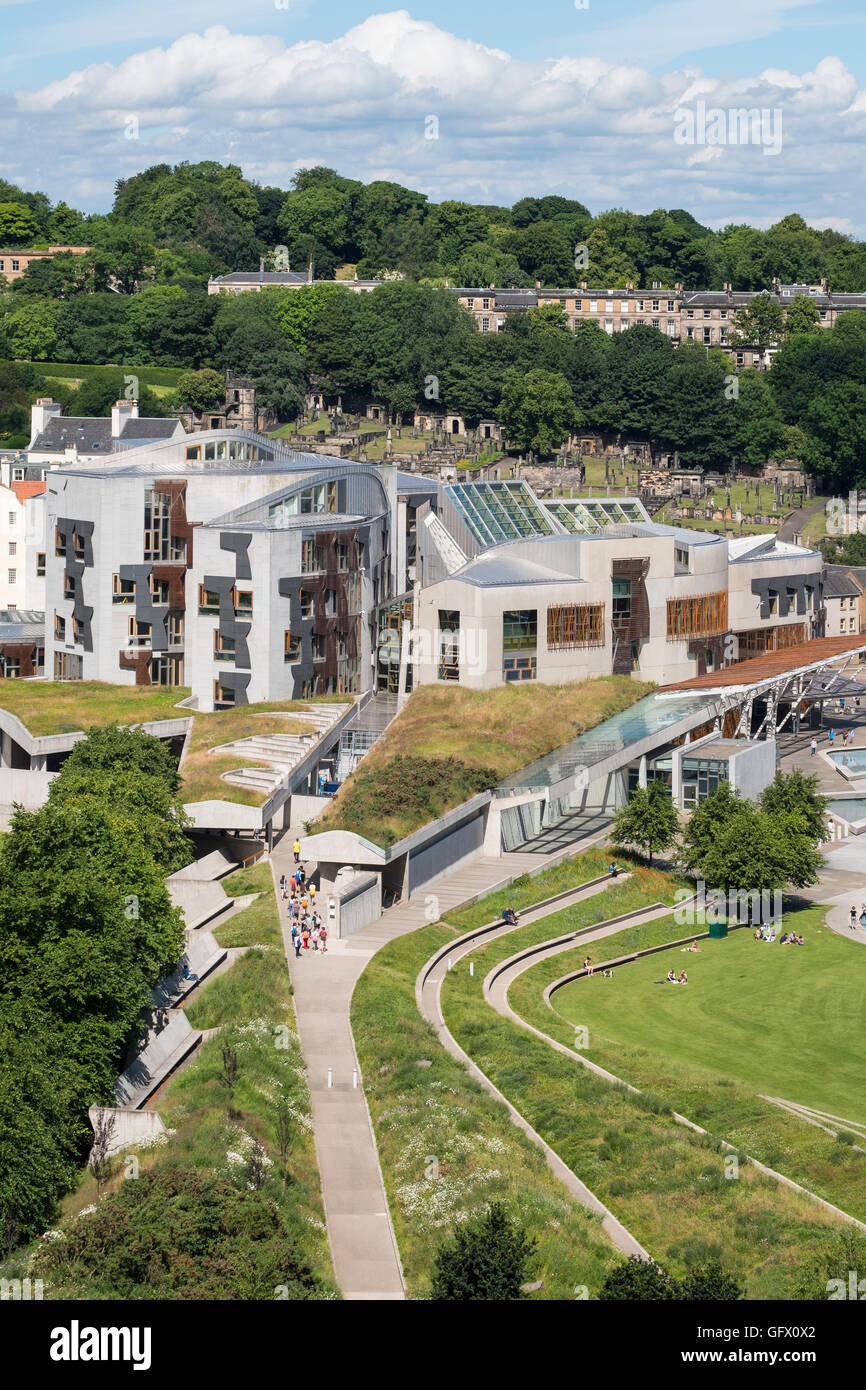 View of the  Scottish Parliament building in Edinburgh Scotland , United Kingdom Stock Photo