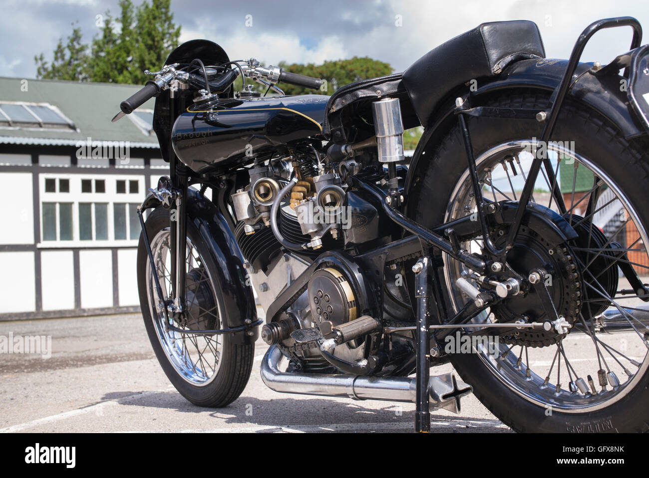 Brough Superior SS100 with a Jap engine. Classic British Motorcycle Stock Photo