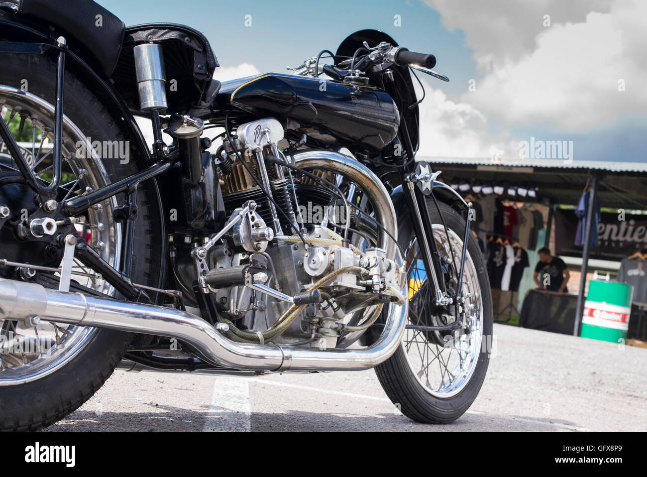 Brough Superior SS100 with a Jap engine. Classic British Motorcycle Stock Photo