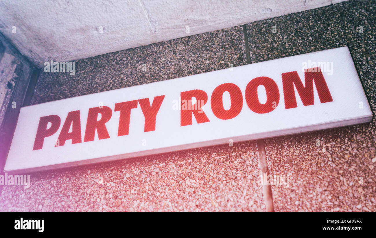 Party Room Sign Stock Photo Alamy