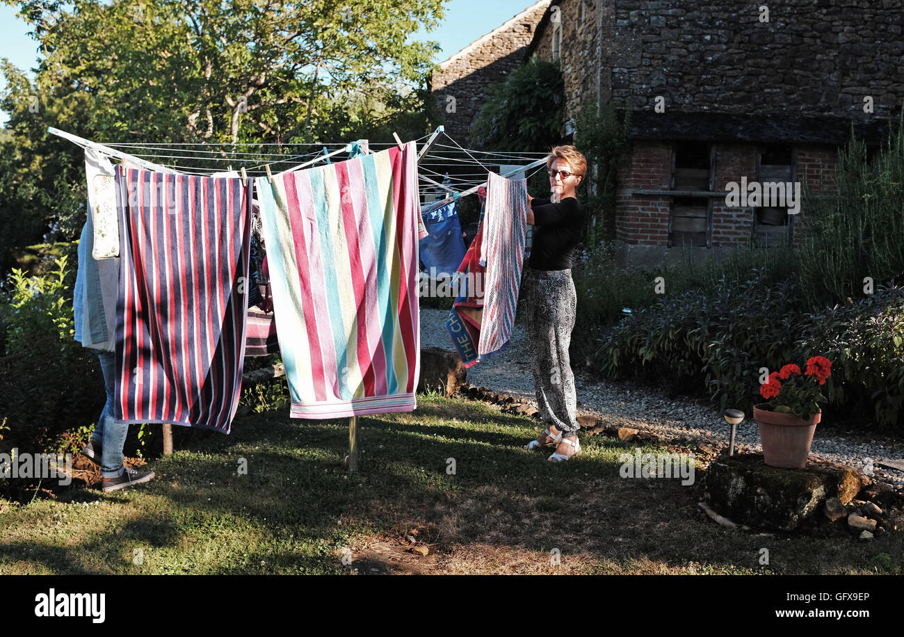 Old fashioned womens underwear hanging on a washing line Stock Photo - Alamy