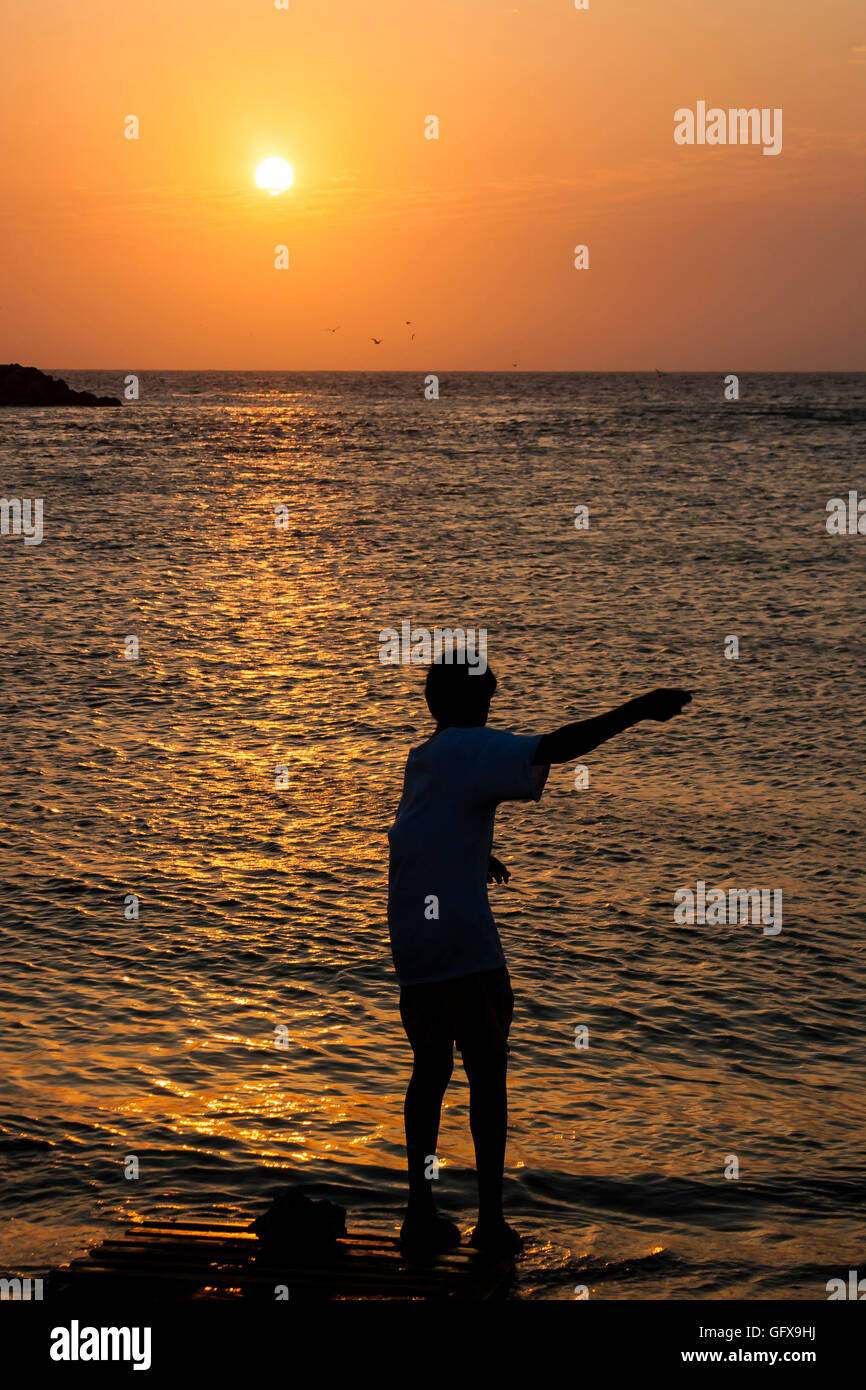 Sunset Hand line Fishing