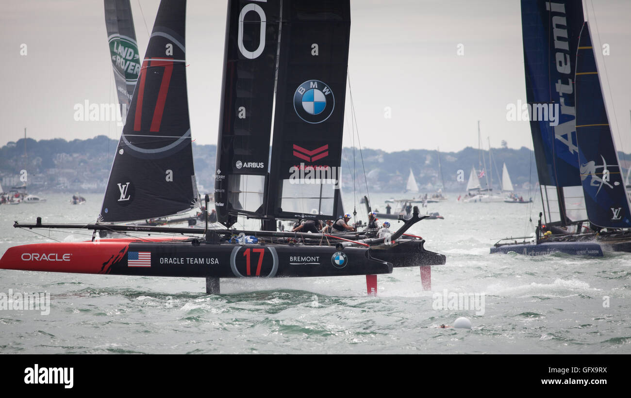 Sailing at the 2016 America's Cup World Series in Portsmouth, UK Stock Photo
