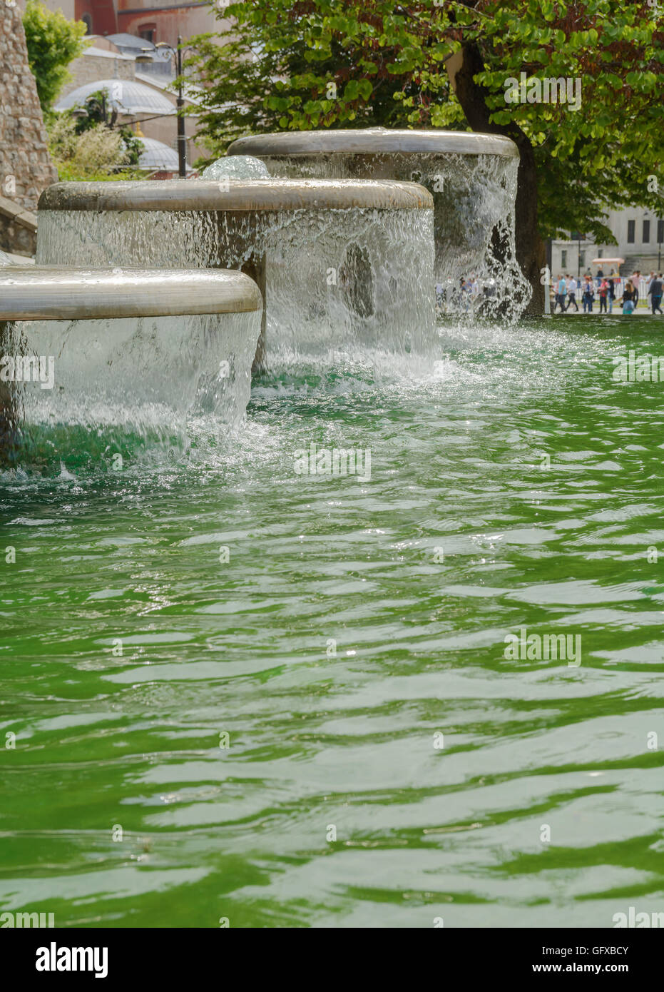 Water in a Fountain Flowing with Slow Shutter Stock Photo Alamy