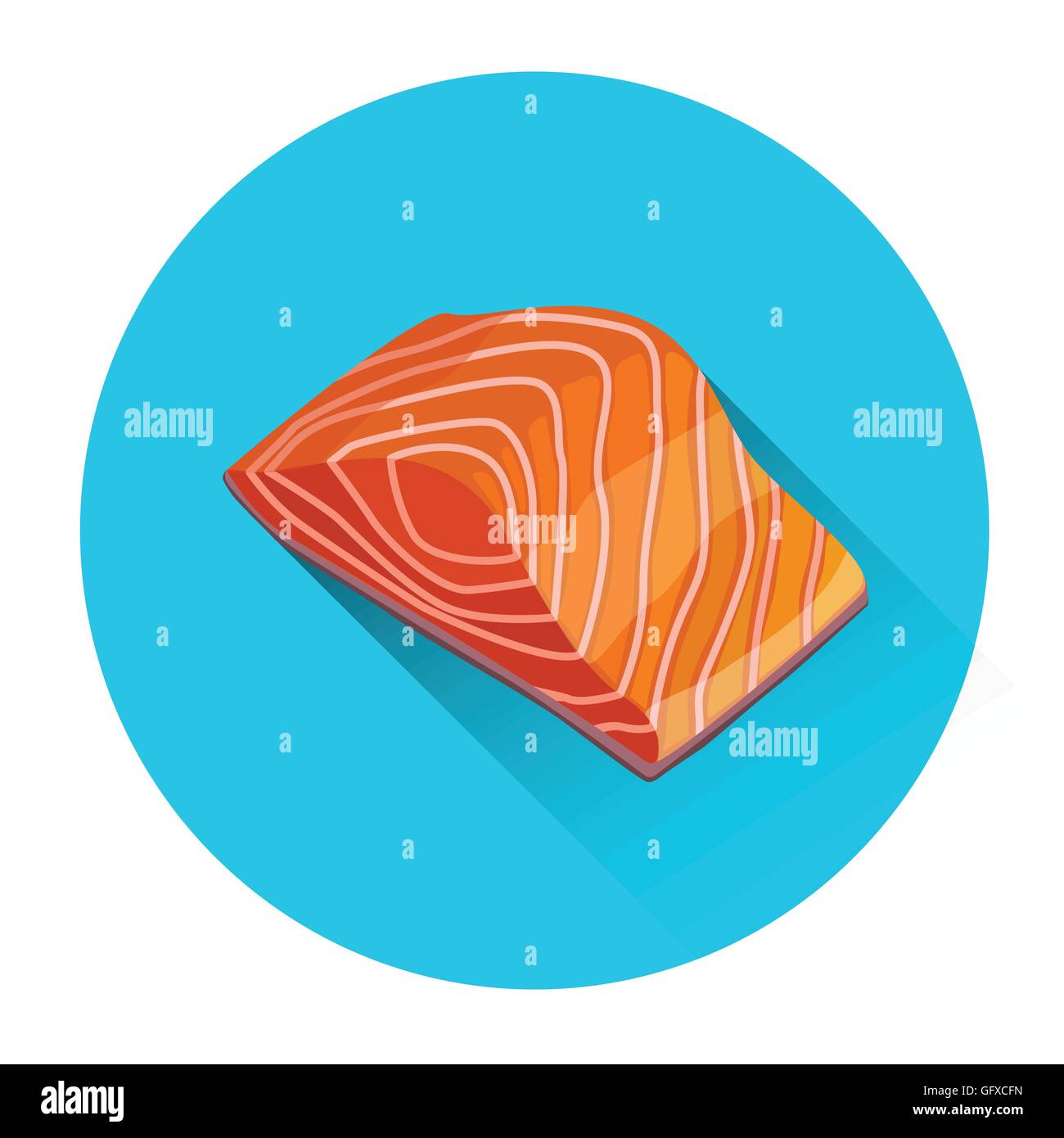 Salmon Steak Seafood Fish Fresh Food Icon Stock Vector Image & Art - Alamy