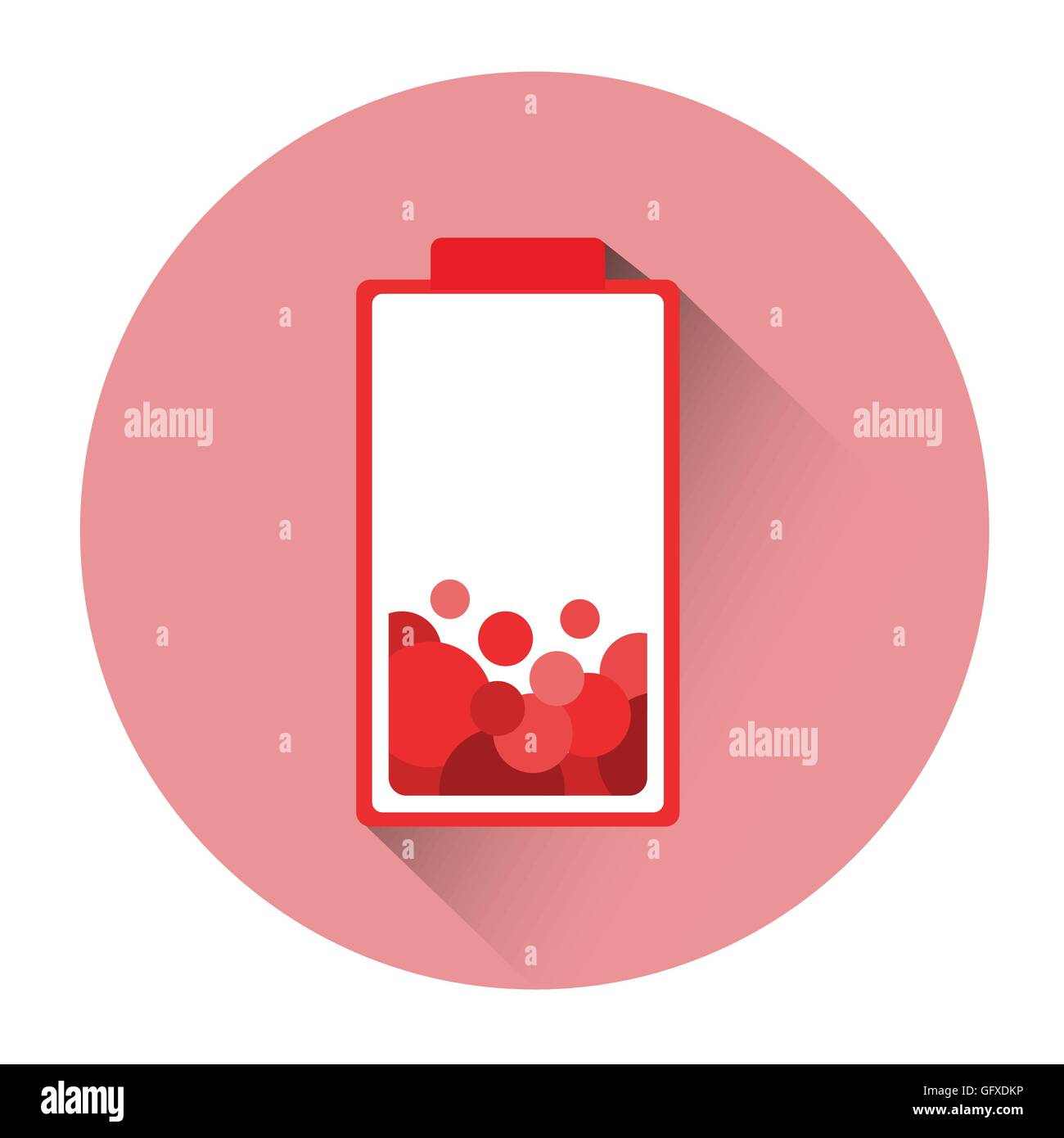 Red Battery Low Charge Icon Stock Vector