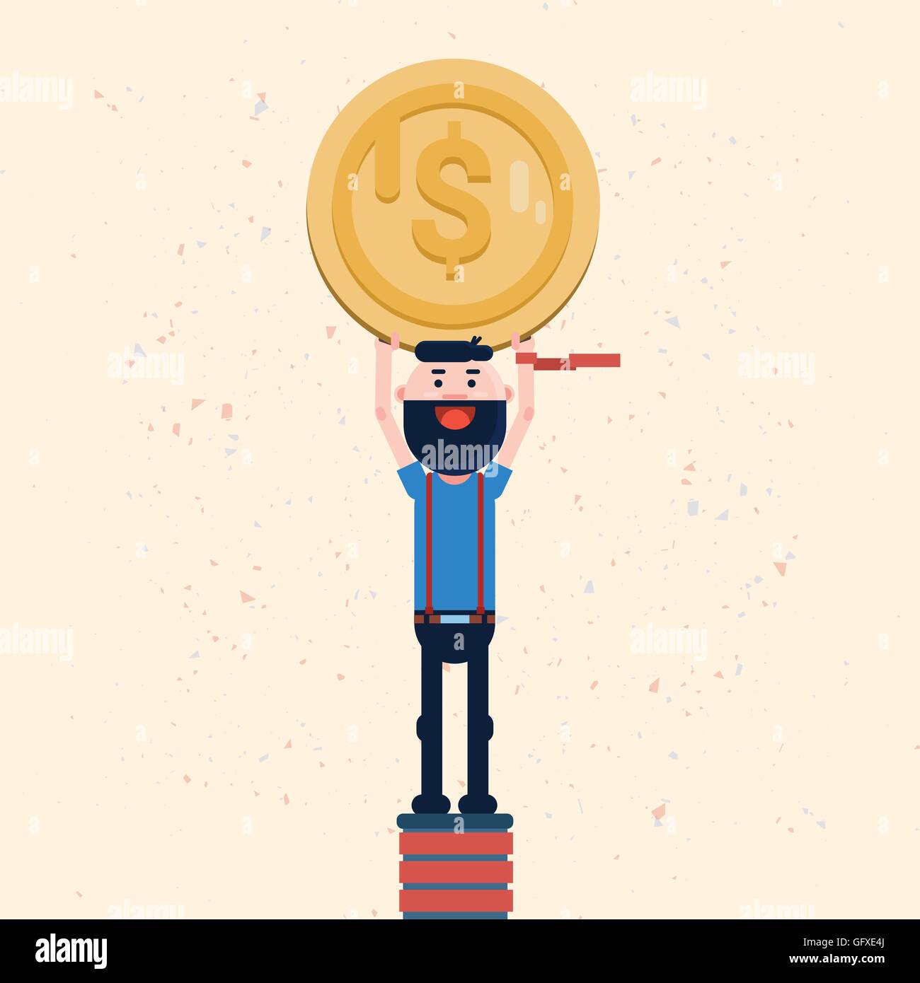 Successful Business Man Hold Coin Finance Growth Stock Vector Image ...