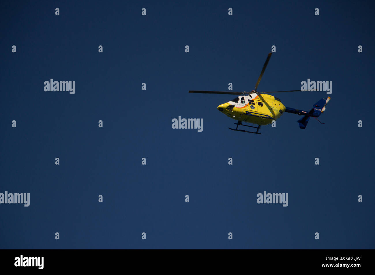 Blue and yellow helicopter hi-res stock photography and images - Alamy