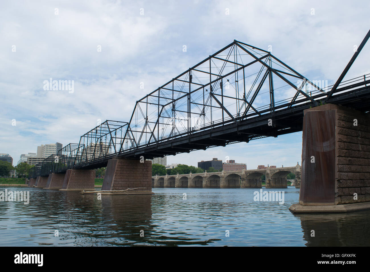 City Island Bridge Harrisburg, Pennsylvania Stock Photo Alamy