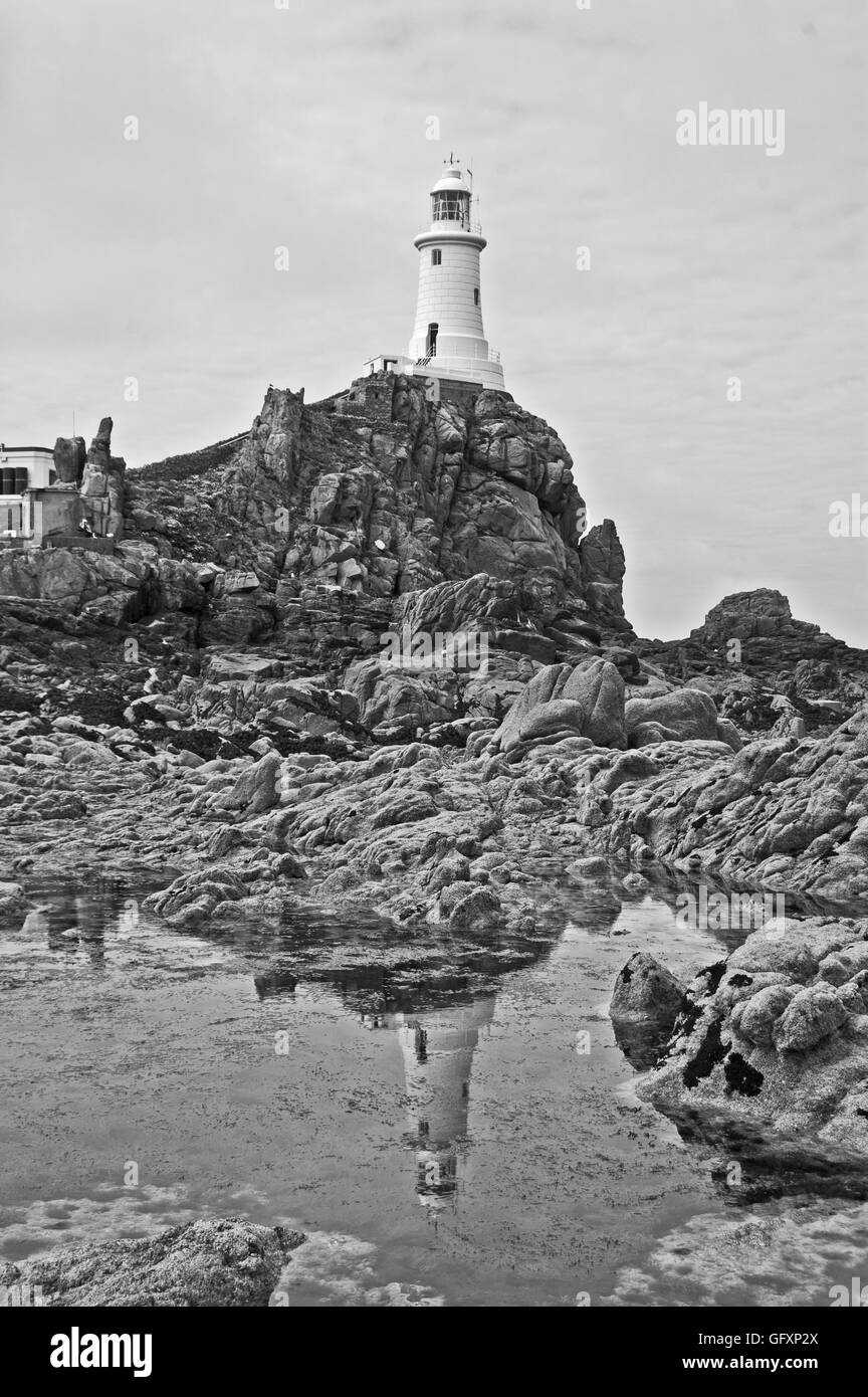 Corbière Lighthouse, Jersey, Channel Islands Stock Photo