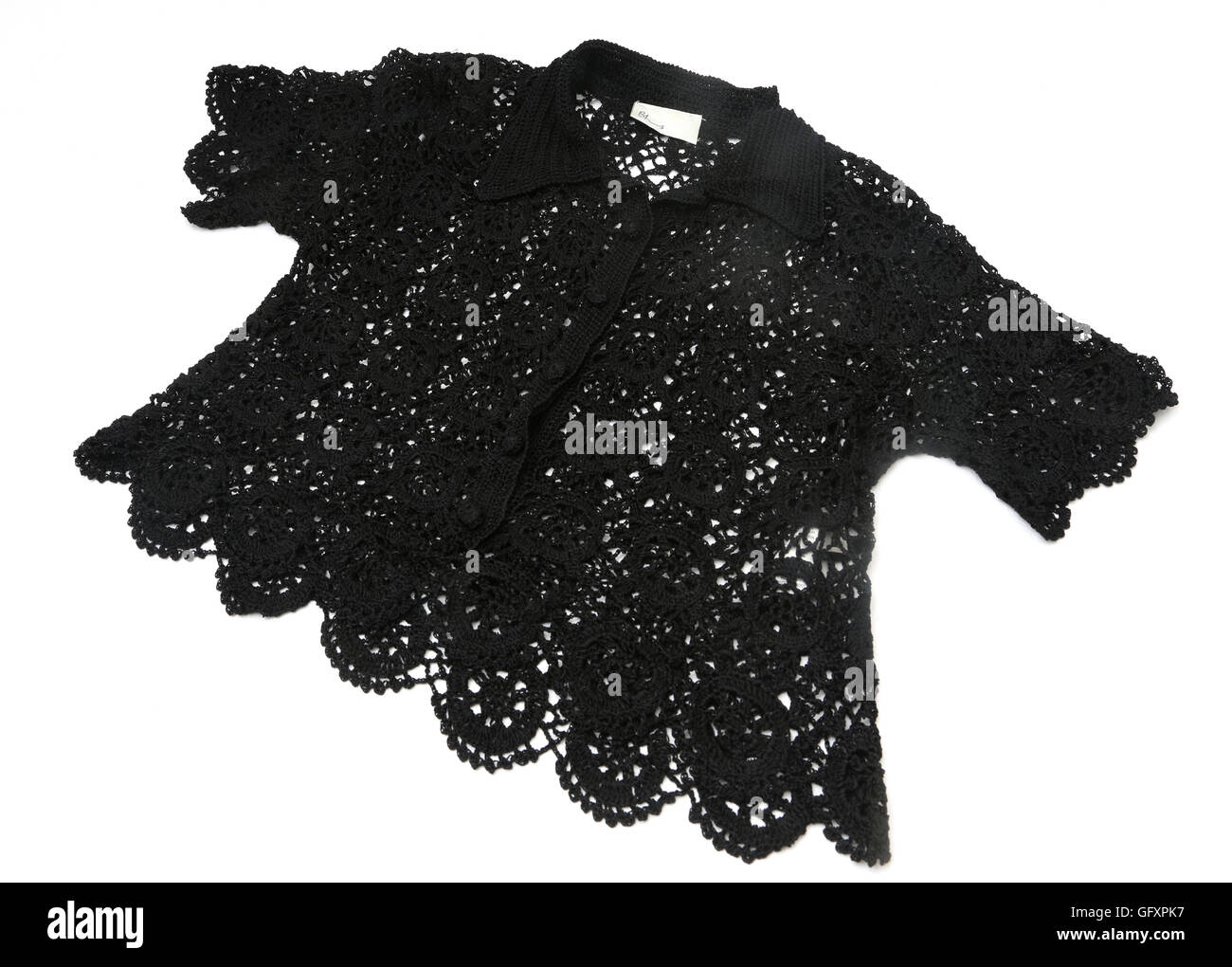 black crochet shrug