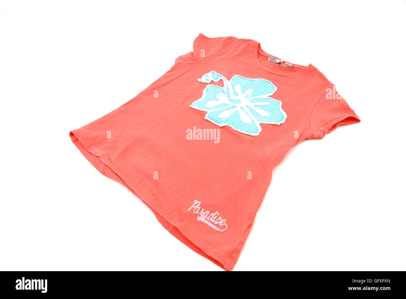 Paradise TShirt With Flower Stock Photo Alamy