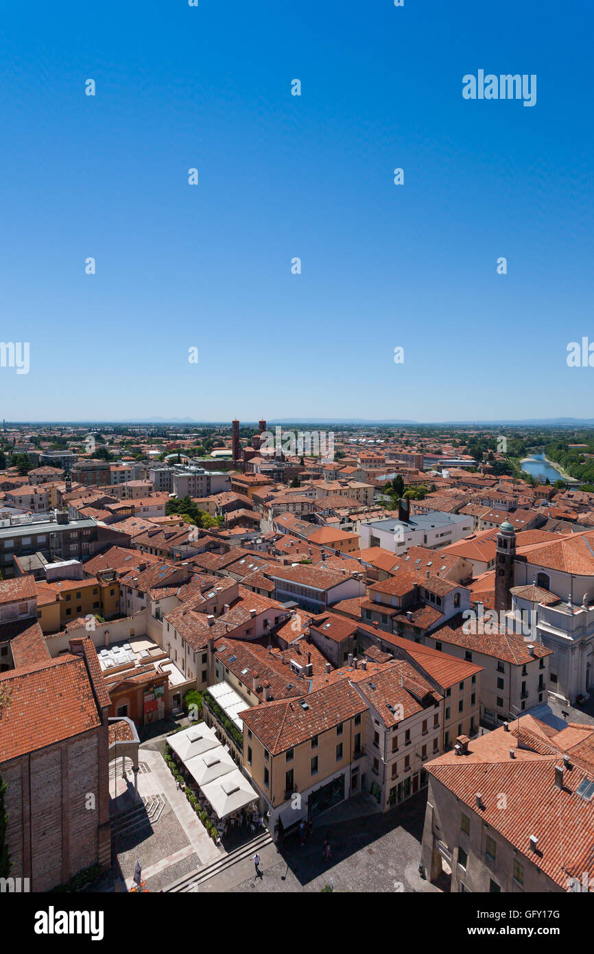 Cityscape from "Bassano del Grappa", Top view. Medieval town panorama