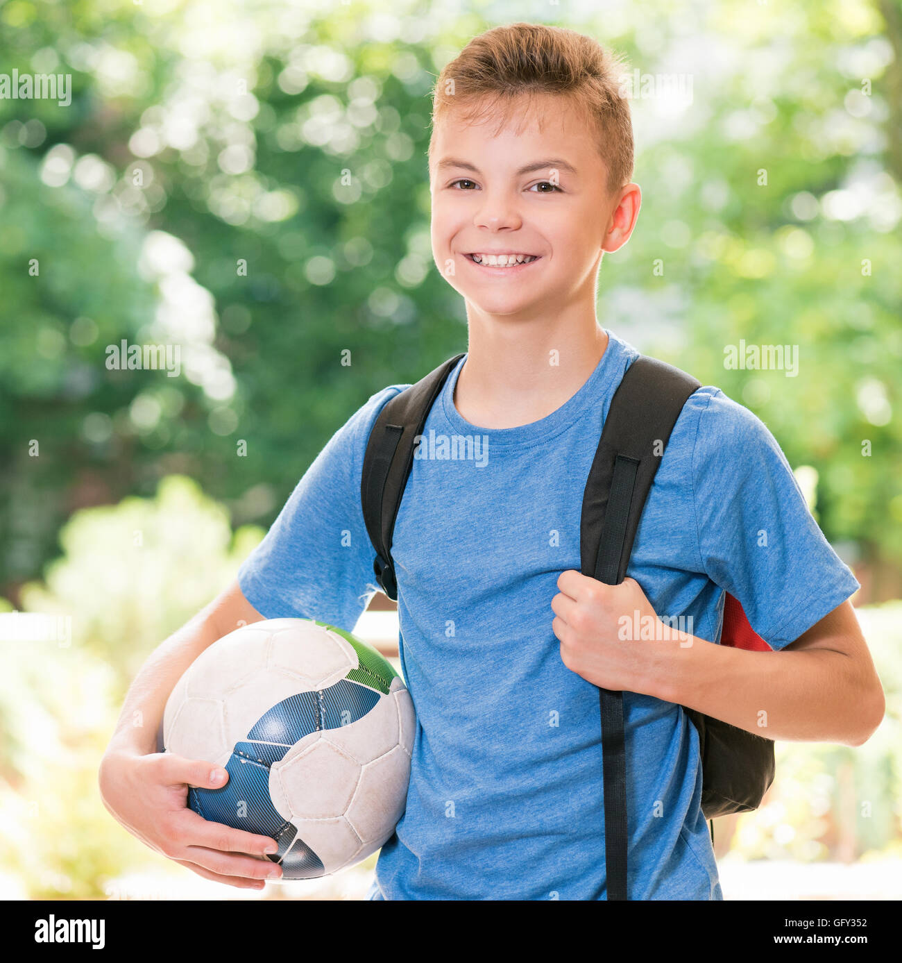 Boy back to school Stock Photo