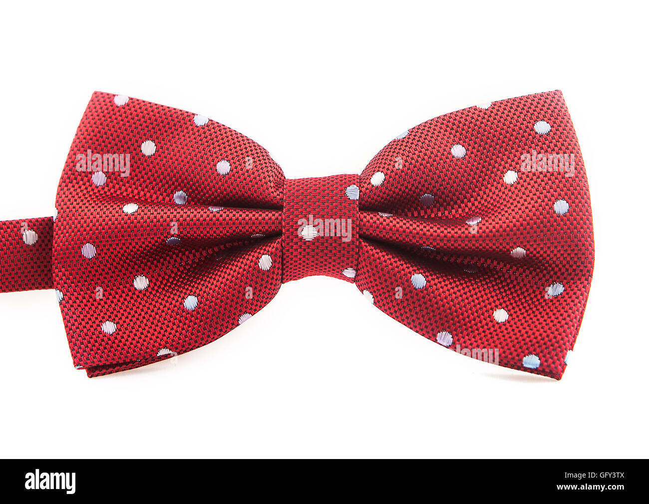 Red retro bow on white isolated Stock Photo