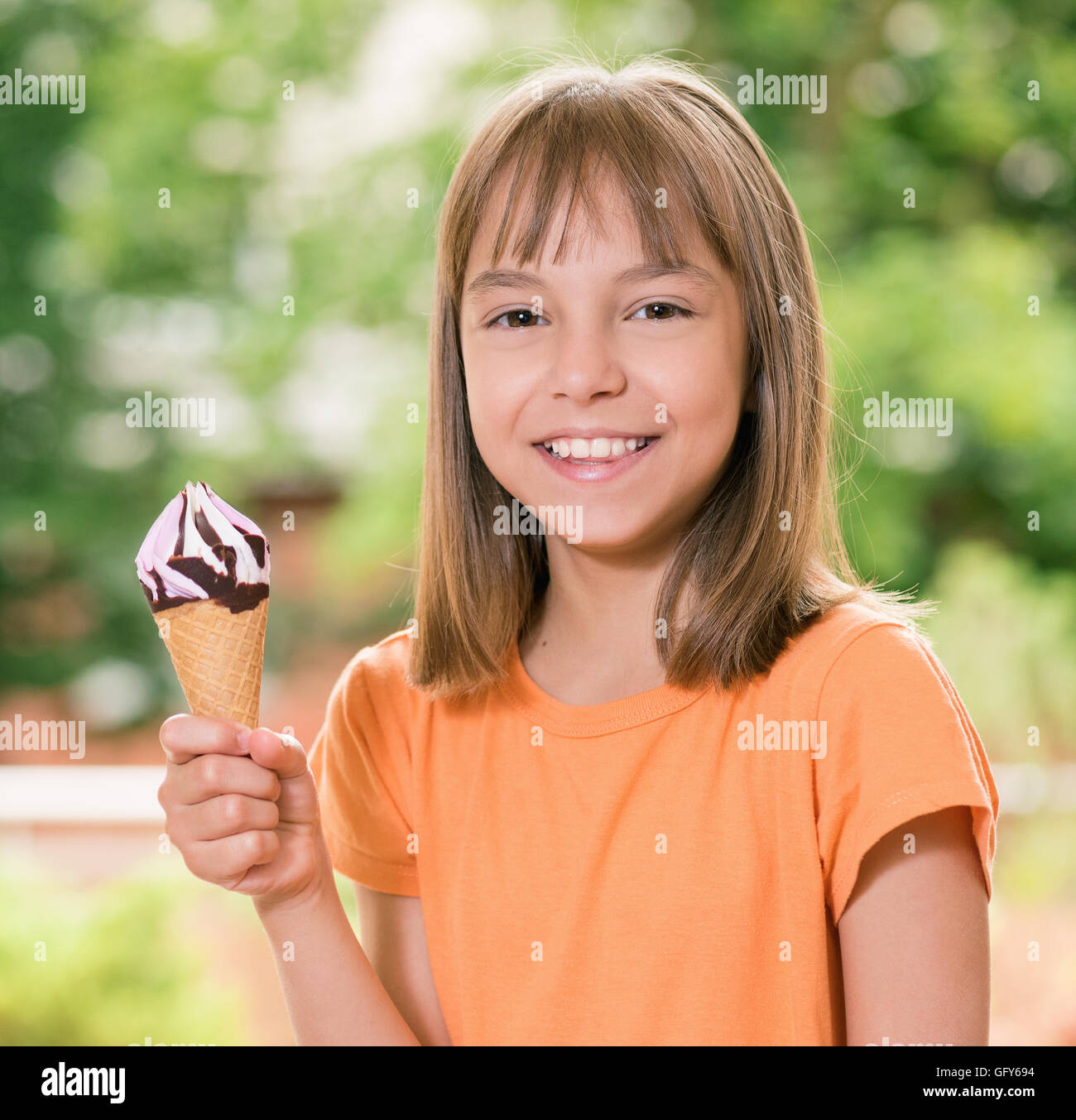 Girl with ice cream Stock Photo Alamy