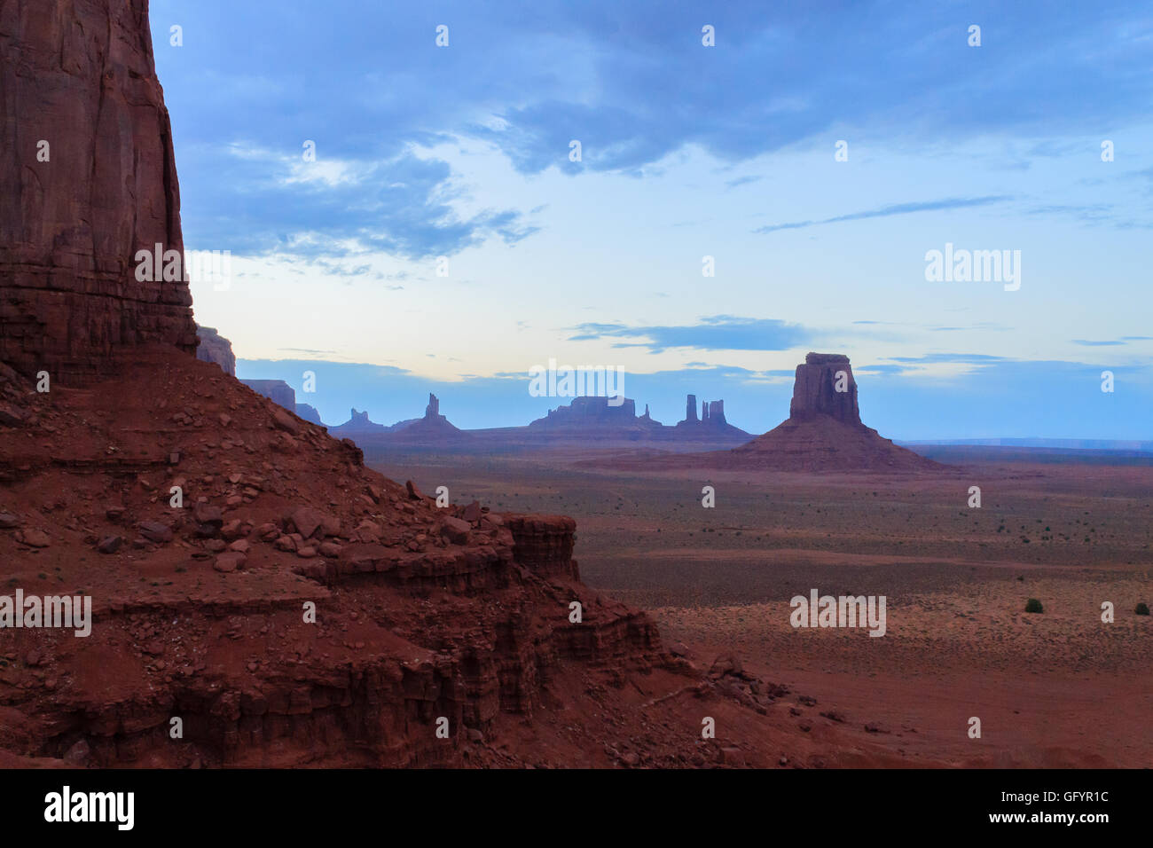 Panorama with famous Buttes of Monument Valley from Arizona, USA. Red ...