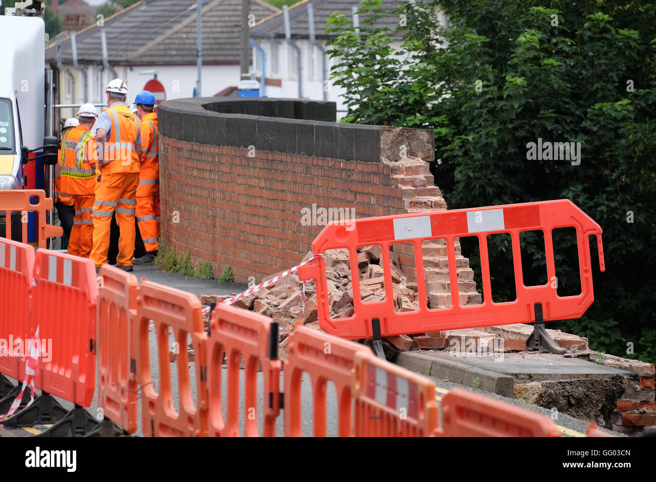 Network rail are at the scene of a bridge collapse in grove road barrow
