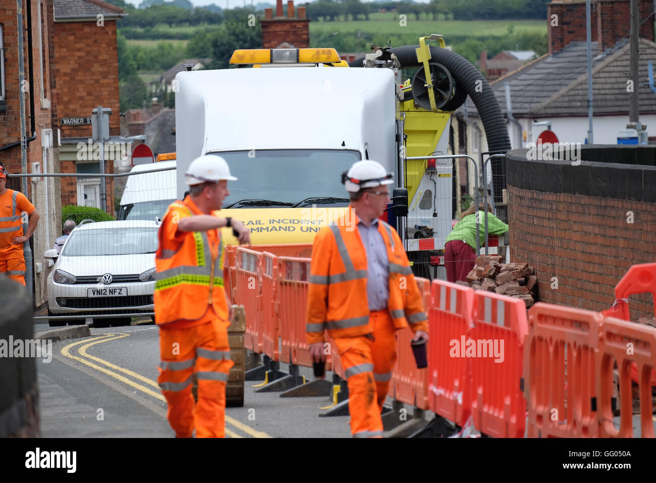 Network rail are at the scene of a bridge collapse in grove road barrow