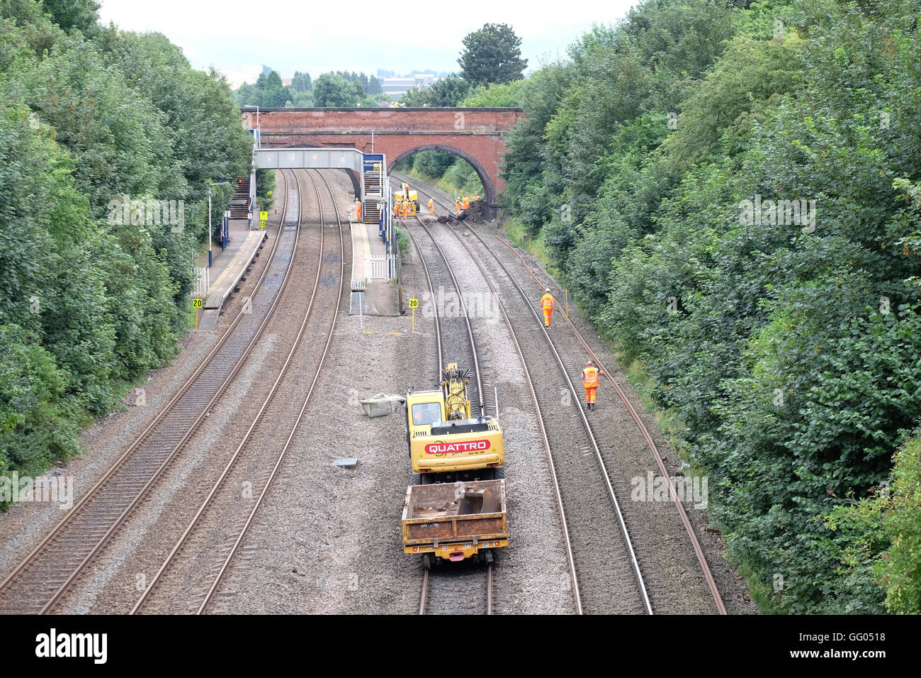 Network rail are at the scene of a bridge collapse in grove road barrow