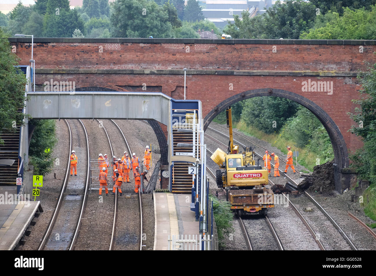 Network rail are at the scene of a bridge collapse in grove road barrow