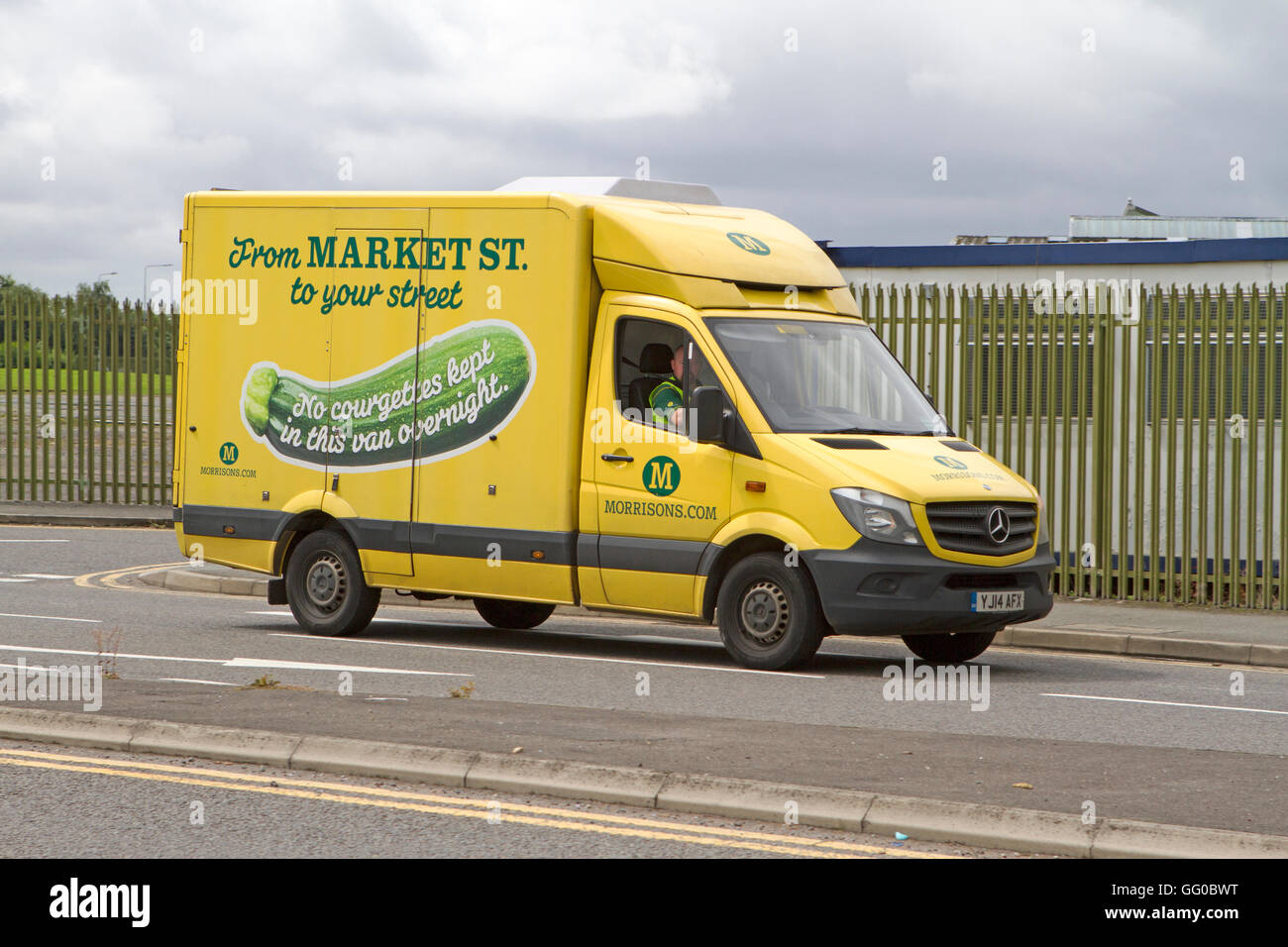 Morrisons supermarket delivery store vehicles, Liverpool, Merseyside